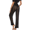Womens Crochet Cover Up Pants Sheer Mesh High Waist Sexy Casual Knit Summer Swimsuit Coverup Beach Pants