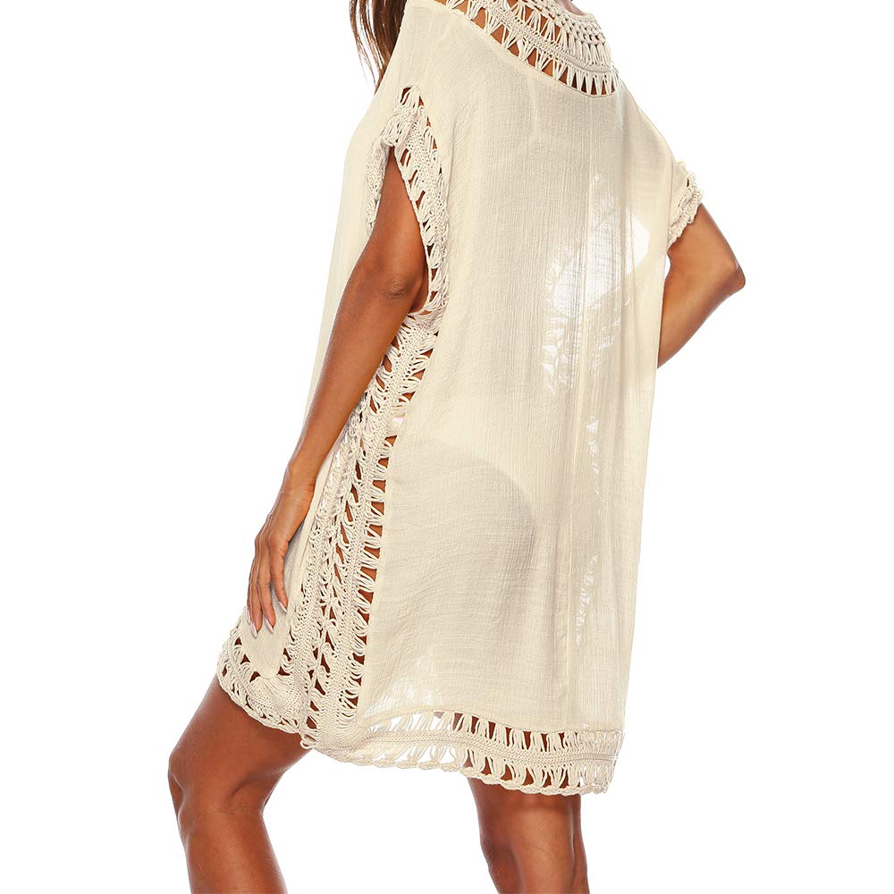 Womens Swimsuit Cover Up Hollow Out Swimwear Beach Bathing Suit Bikini Coverups