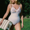 Plus Size Swimsuits Bathing Suit Swimwear One Piece Modest Monokini Tropical Swimwear Swimsuits Embroidery Swimsuits for Women 