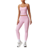 Womens Workout Sets Two Piece Cross Back Tank Top Matching High Waist Leggings Sets Gym Outfits Work Out Clothes