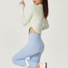 Women Athletic Workout Training Compression Gym Women Sport Long Sleeves Crop Top