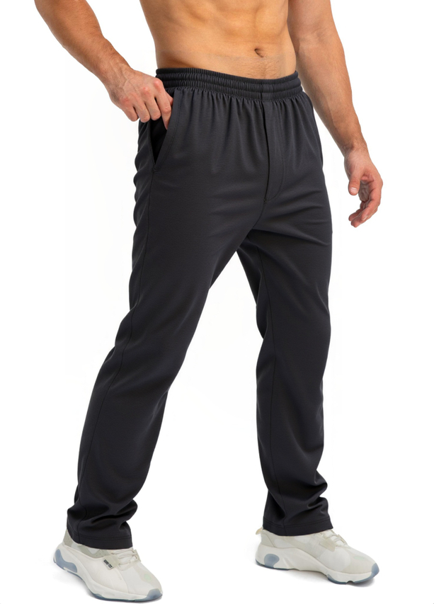 Men's Casual Lightweight Stretch workout pants Summer Relax Fit Drawstring Elastic Waist Beach Pants