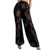 Womens Cover up Pants Sheer Bikini Bottoms Swimsuit Cover up Wide Leg Beach Pants