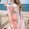 Women's Knitted Swimsuit Cover Up Hollow Out Swim Cover Up Loose Fit Dress Beachwear Coverup Dresses with Tassel
