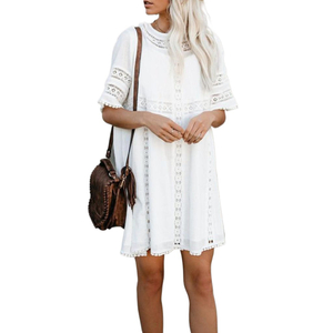 Womens Summer Dresses 2025 Loose Crew Neck Short Sleevele Dress Swimsuit Coverup