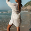 Women Swimsuit Coverup Shirt Dress Button Down Bathing Suit Cover Up Beachwear