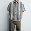 Men's Grey Relaxed Fit Checked Resort Wear Shirt
