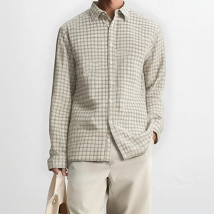 Regular-Fit Resort Textured Jasper Check Long Sleeve Shirt 