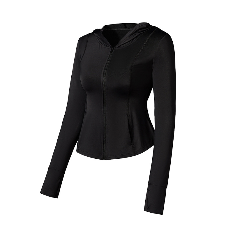 YOGA Womens Butterluxe Full Zip Workout Hoodie Jackets Slim Fit Hooded Athletic Yoga Lightweight Jacket with Thumb Holes