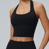 Womens Halter Built in Bra Workout Sports Tank Tops Summer Trendy Backless Going Out Clothing Crop Tank Tops with Removable Pads