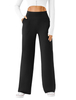 Womens Wide Leg Yoga Pants Casual Work Dress Pants Lounge Sweatpants High Waist Comfy Loose Trousers with Pockets