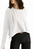 Women's Crop Tops for Yoga Workout Athletic, Ice Cool Feeling Long Sleeves Shirts, Flowy Split Side Slit Oversized