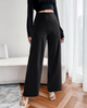 Womens Wide Leg Yoga Pants Casual Work Dress Pants Lounge Sweatpants High Waist Comfy Loose Trousers with Pockets