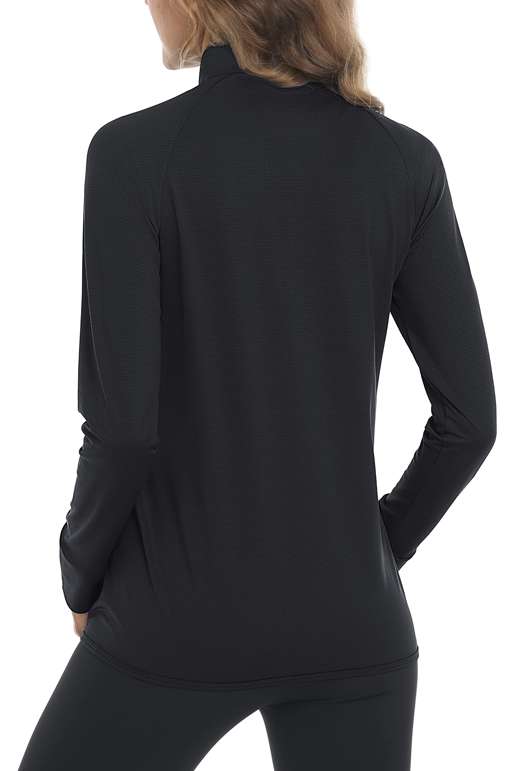 Women's UPF 50+ Lightweight Athletic Jacket Sun Protection Full Zip Long Sleeve Shirts Hiking Outdoor Pockets