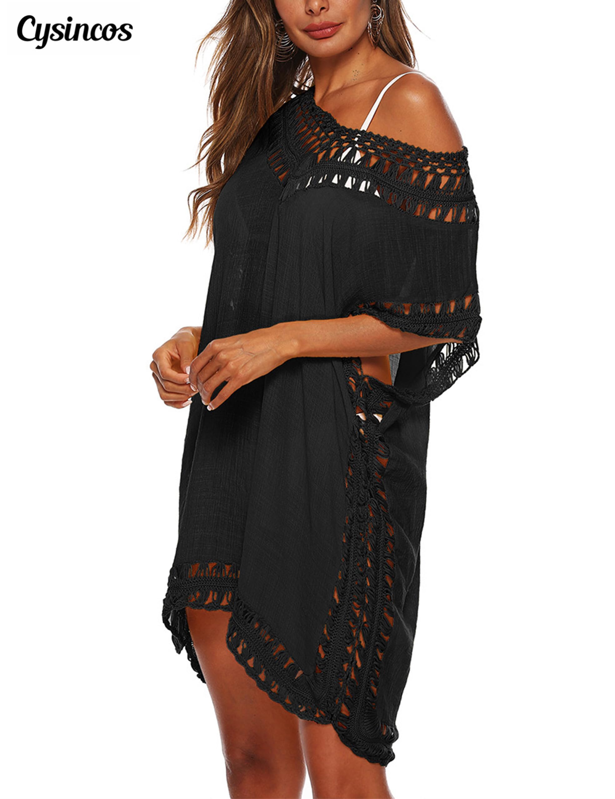 Womens Swimsuit Cover Up Hollow Out Swimwear Beach Bathing Suit Bikini Coverups