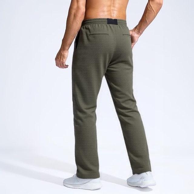 Men's Lightweight Sweatpants Loose Fit Open Bottom Athletic Workout Gym Pants with Zipper Pockets