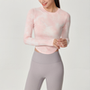 Women Athletic Workout Training Compression Gym Women Sport Long Sleeves Crop Top