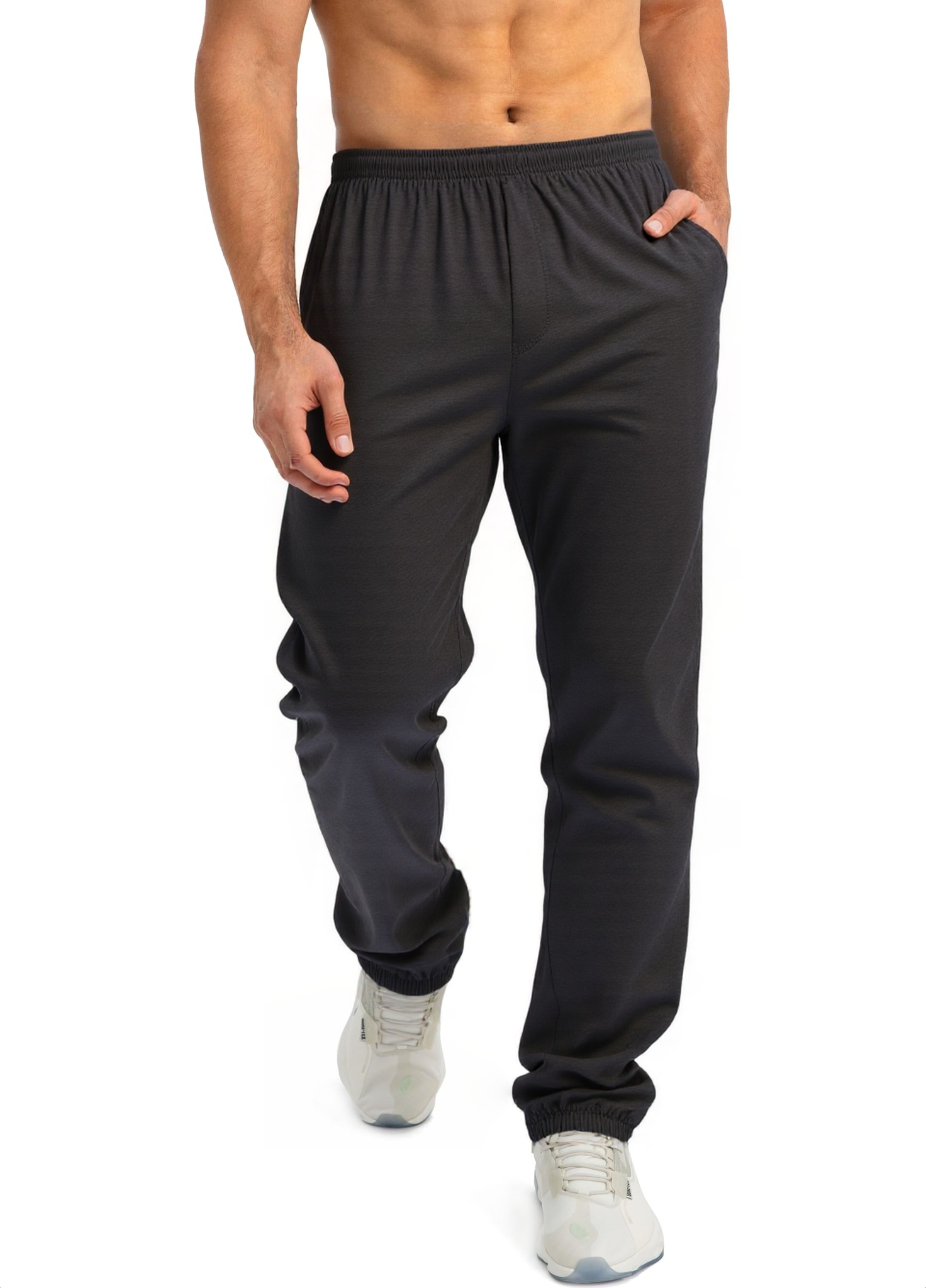 Men's Casual Lightweight Stretch workout pants Summer Relax Fit Drawstring Elastic Waist Beach Pants