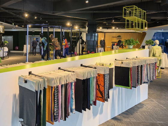 Fabric sample display area