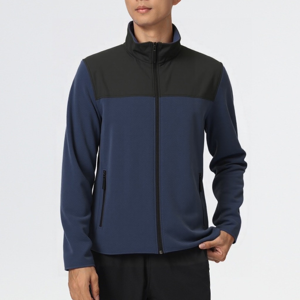 Men's Lightweight Full Zip Jackets Stand Collar Bomber Jacket Casual Outwear