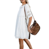 Womens Summer Dresses 2025 Loose Crew Neck Short Sleevele Dress Swimsuit Coverup