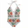Women's One Piece Swimsuit with Beach Wear Floral Print Bikini Set One Piece Bathing Suit