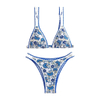 Women's Triangle Bikini Floral String Bikini Set Two Piece Swimsuit Bathing Suits
