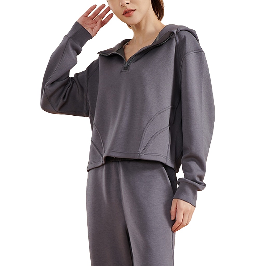 Women Running Shirt Half Zipper Long Sleeve Hoodie Yoga Tops Training Running Brushed Workout Yoga Jackets