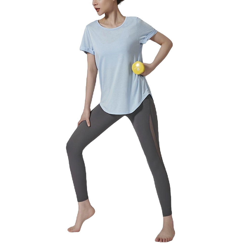 Wholesale Losse Quick Dry Yoga Gym Wear Women Slim Fit Crop Top T Shirt