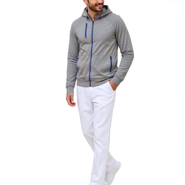 Men Hoodies Casual Hoodies for Men with Zip Pockets Full Zip Long Sleeve Sweatshirt Sports Hooded Jacket