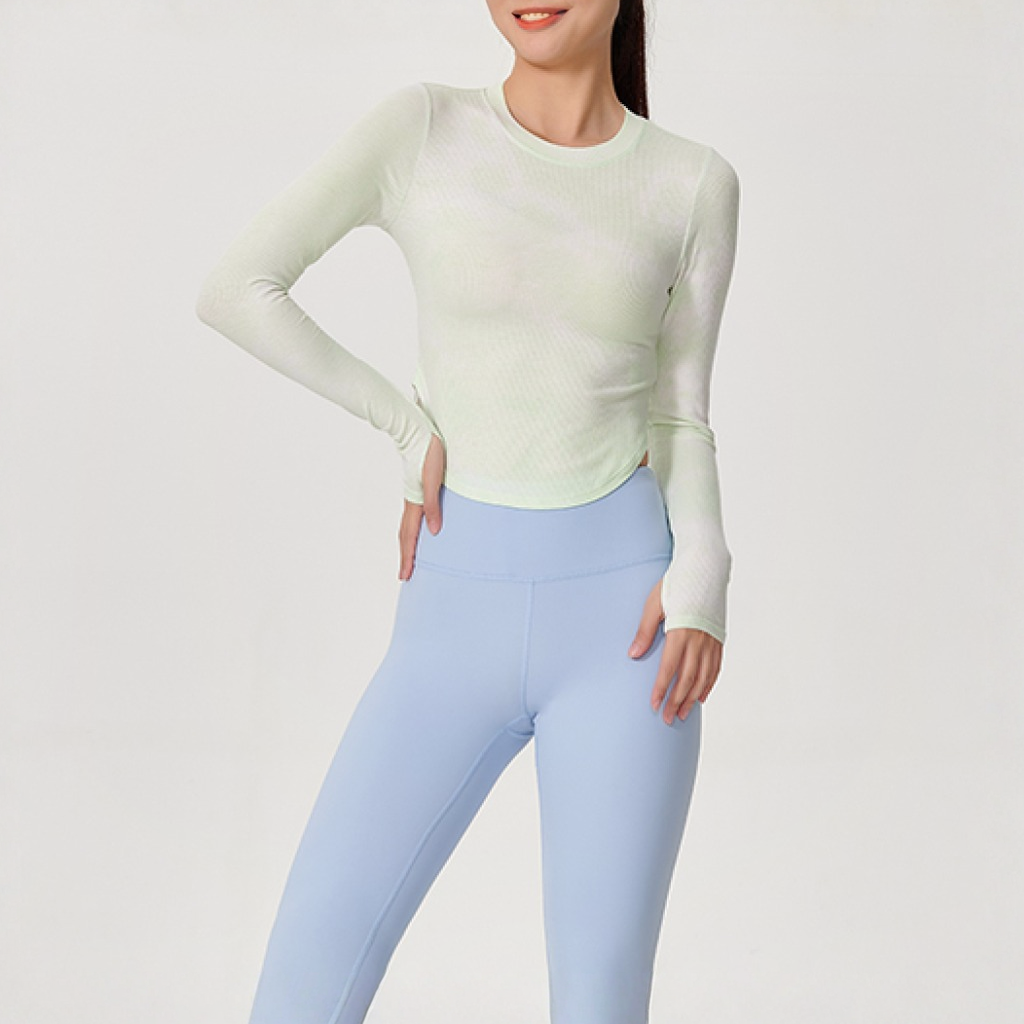 Women Athletic Workout Training Compression Gym Women Sport Long Sleeves Crop Top