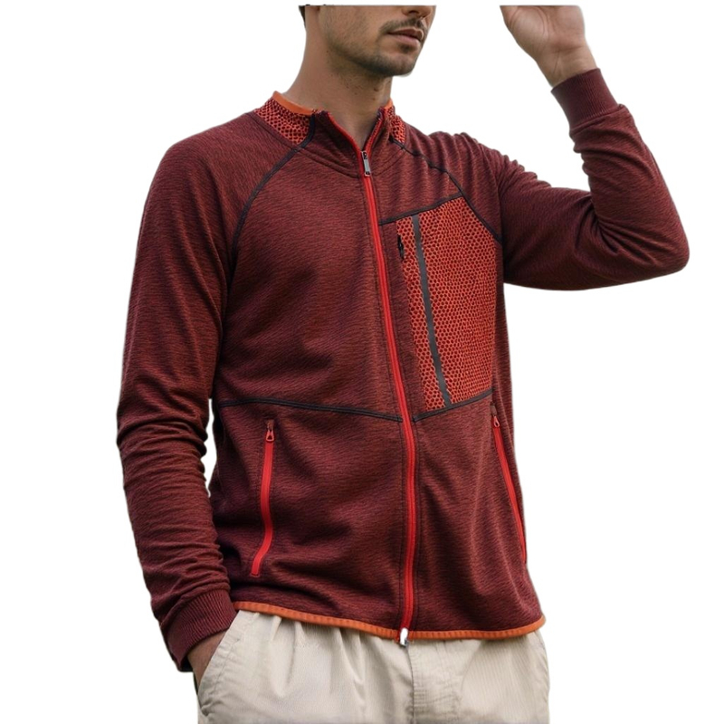 Mens Dry-Fit Long Sleeve Full Zip Hoodie & Jacket Athletic Running Jacket