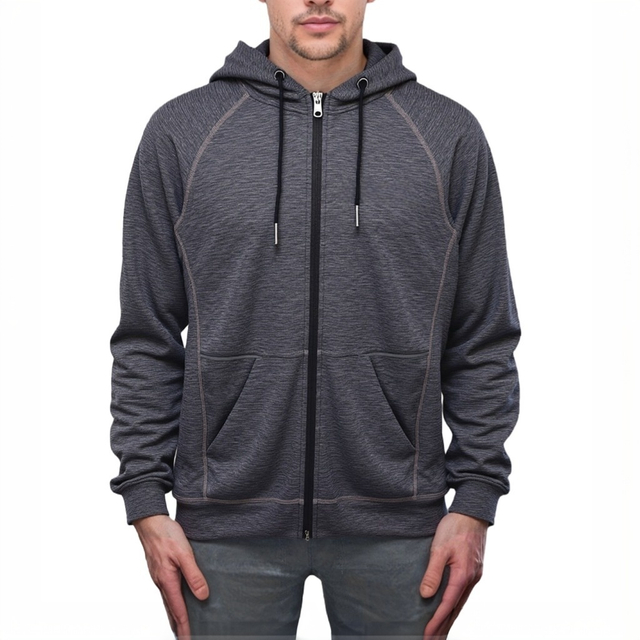 Men's Ultimate Full-Zip Hoodie, Men's Hooded Long Sleeves Sweatshirt with Zipper