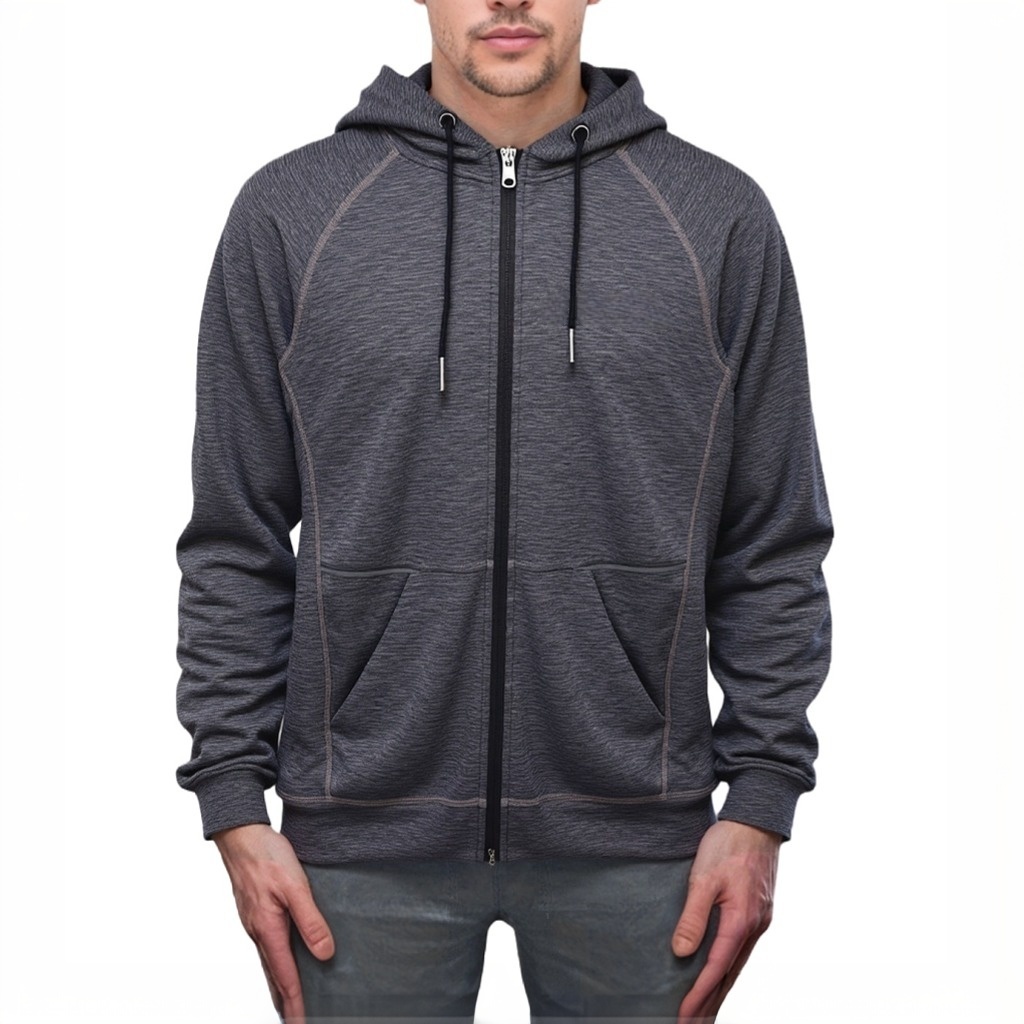 Men's Ultimate Full-Zip Hoodie, Men's Hooded Long Sleeves Sweatshirt with Zipper