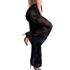 Womens Cover up Pants Sheer Bikini Bottoms Swimsuit Cover up Wide Leg Beach Pants
