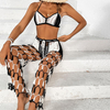 Women's Cover Up Beach Pants Hollow Out Drawstring High Elastic Waist Swimsuit Beach Cover Up Pants