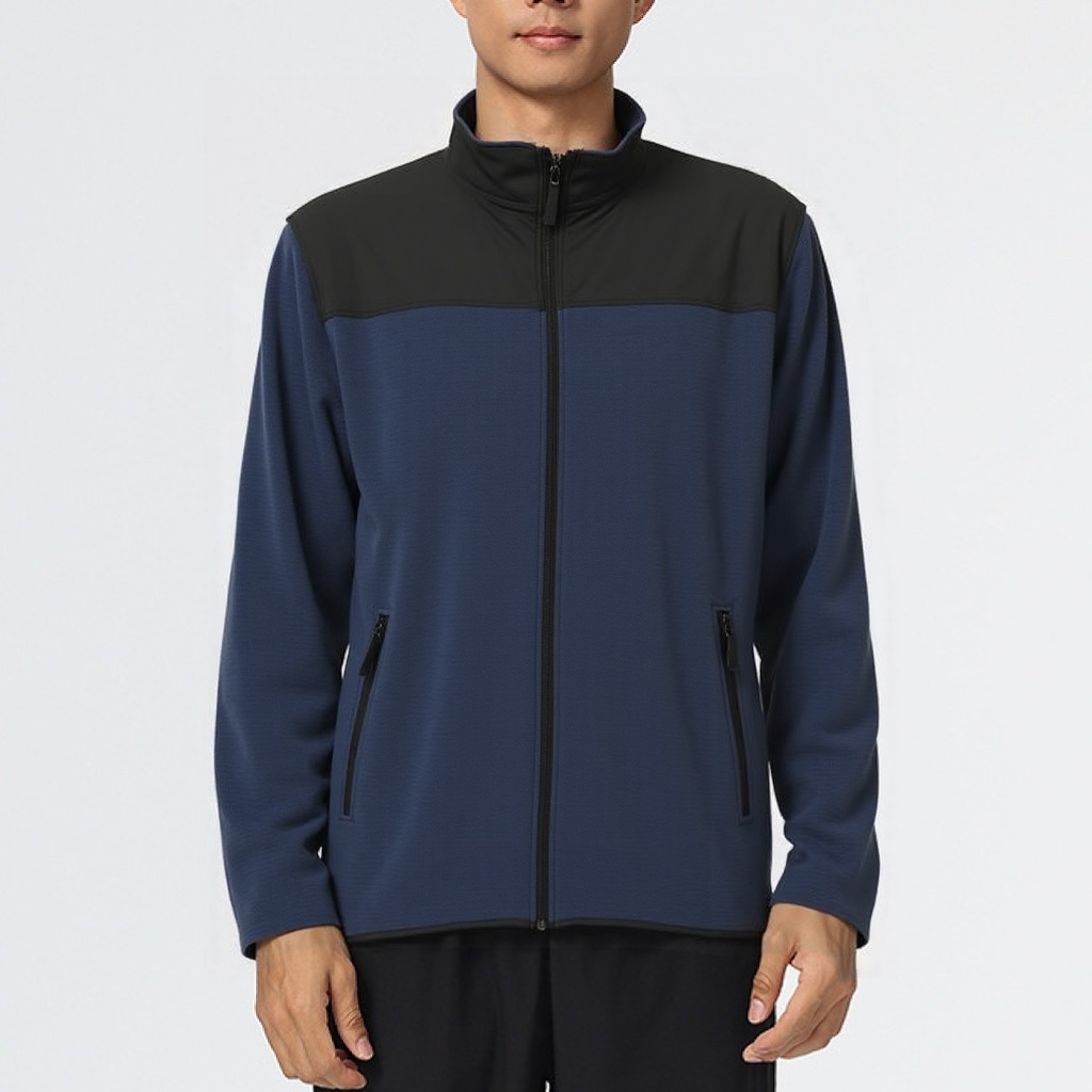 Men's Lightweight Full Zip Jackets Stand Collar Bomber Jacket Casual Outwear