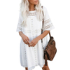 Womens Summer Dresses 2025 Loose Crew Neck Short Sleevele Dress Swimsuit Coverup