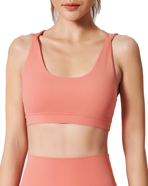 Custom Wholesale Women Thin Shoulder Straps Gym Outfits Fitness Running Sports Underwear Sports Yoga Bra