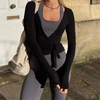 Womens Ballet Wrap Top Long Sleeve Tie Front Workout Cover Up Pilates Yoga Tops Y2k Fairy Coquette Shirt Going Out