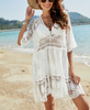 Women's Contrast Lace Bathing Suit Cover Up V-Neck Swimsuit Coverups Loose Swimwear Beach Dress Beachwear