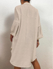 Womens Modern Swimsuit Cover Up Blouse Button Down Shirt Dresses Tops