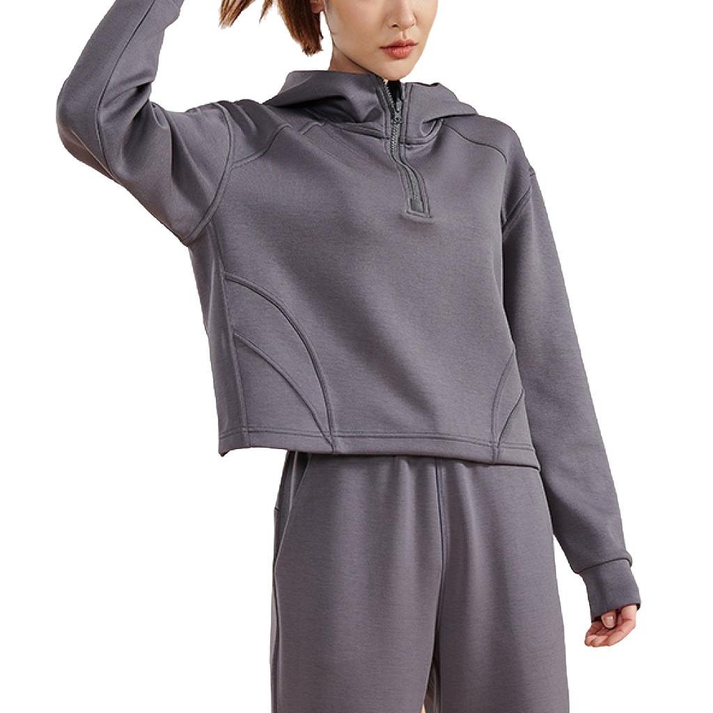 Women Running Shirt Half Zipper Long Sleeve Hoodie Yoga Tops Training Running Brushed Workout Yoga Jackets
