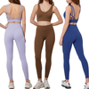Womens Workout Sets Adjustable Straps Sports Bras and High Waist Leggings Sets Pilates 2 Piece Outfits for Women