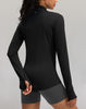 Women's Zip Up Workout Jackets with Pockets Slim Fit Cottony Soft Jacket for Running Athletic Yoga