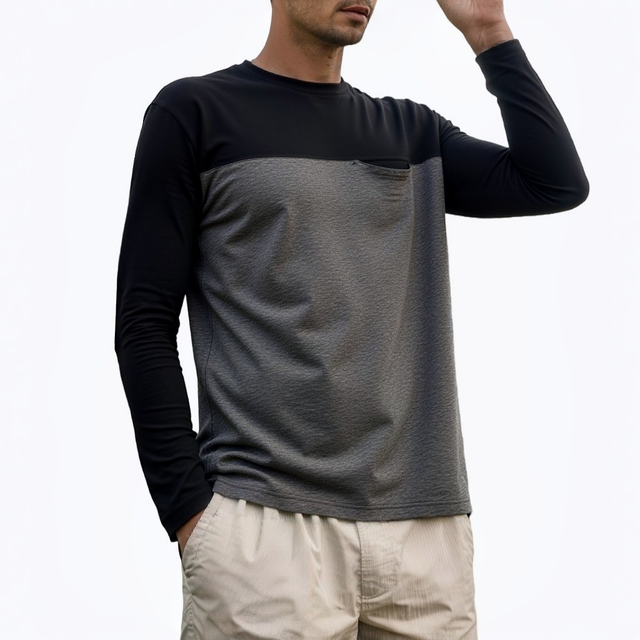 Men's Active Casual Long Sleeve Shirts Lightweight Dry Fit Workout Running Athletic Comfortable T-Shirts