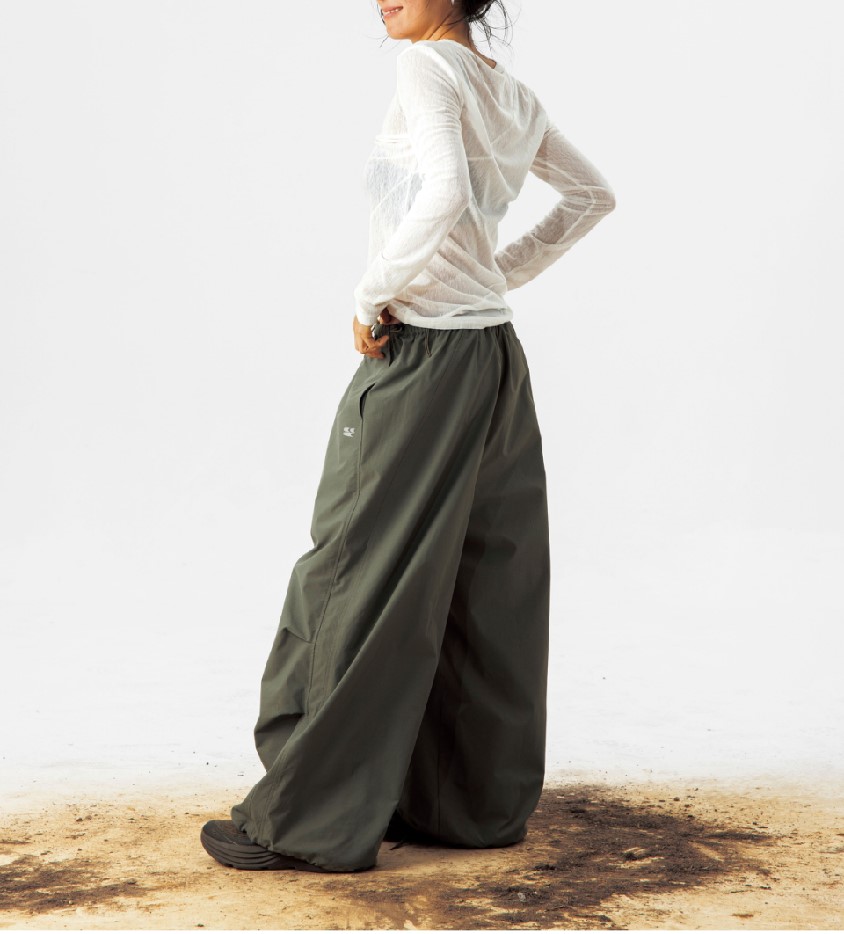 Slim waist trousers drawstring version air pants loose casual pants