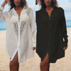 Women Swimsuit Coverup Shirt Dress Button Down Bathing Suit Cover Up Beachwear