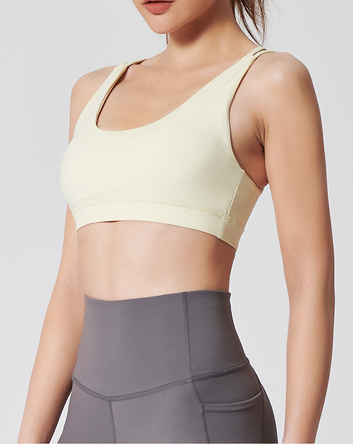 Custom Wholesale Women Thin Shoulder Straps Gym Outfits Fitness Running Sports Underwear Sports Yoga Bra