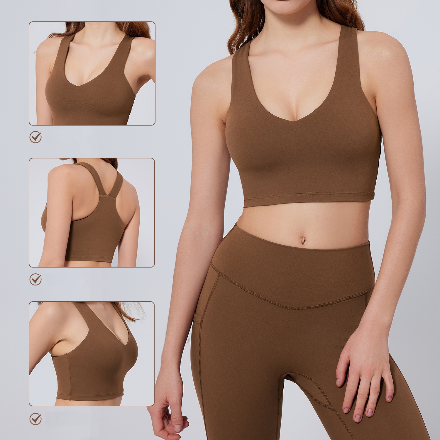 Workout sets for women cross back sports bra high waist leggings 2 piece gym yoga outfits workout clothes sets